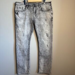 Buffalo David Bitton Rock For Freedom Mens ASH-X Jeans Gray 38x32 Distressed